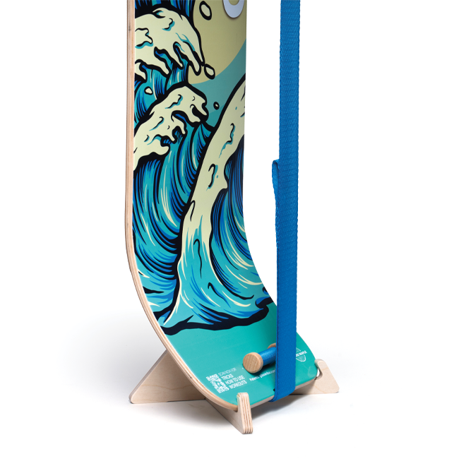 Waves SlackBoard on a stand with a white background