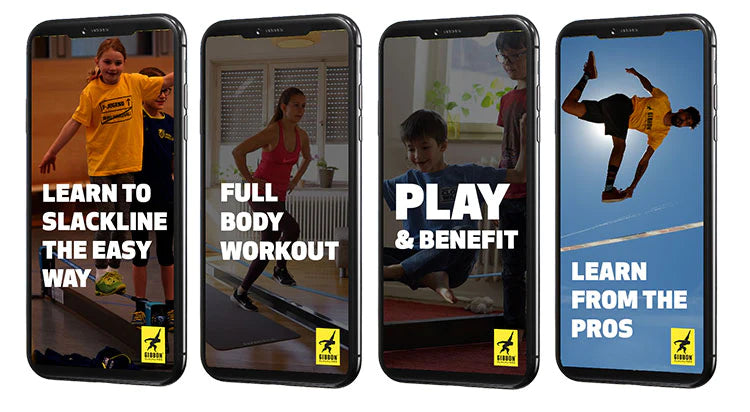 Screens from the free GIBBON training app