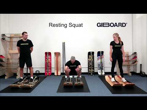 Two Board Resting Squat Exercise Demonstration on a SlackBoard Balance Board